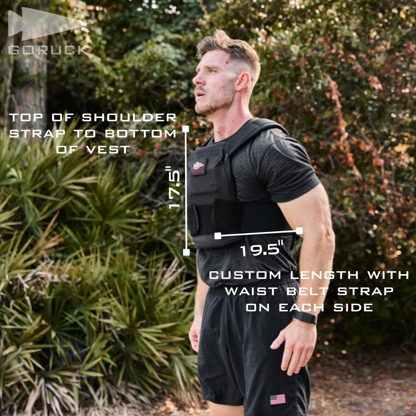 GORUCK Rucking Weighted Vest for Men and Women - Ergonomic Design for Walking, Running, and Weight Loss Training - Adjustable Weight Vest with Strorage Pocket - L/XL Black