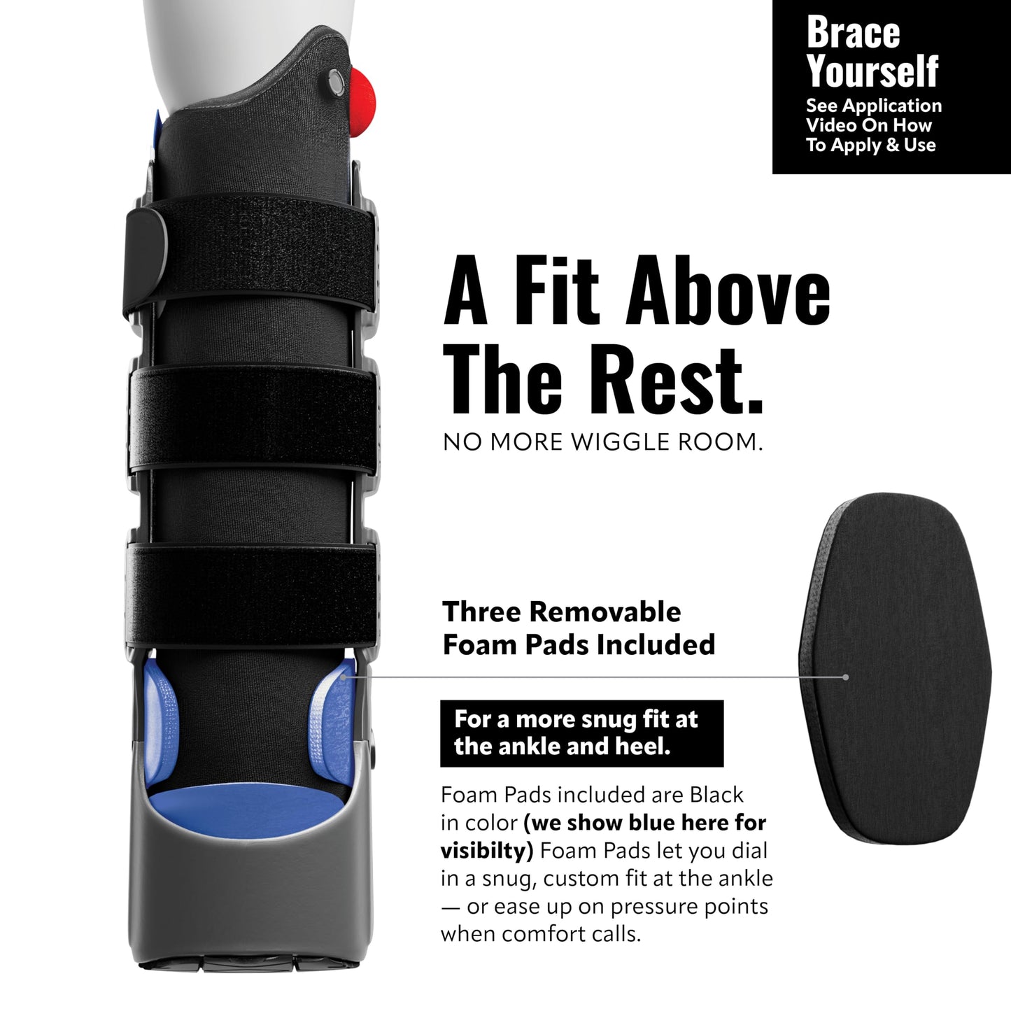 Tall Side Pump Fracture Boot, Medical Grade Foot Brace for Fractures, Cart Friendly Ankle Boot & Brace, Adjustable Air Pump, Sprain & Injury Recovery, Post Op Shoe, Foot Boot for Injured Foot, X-Large