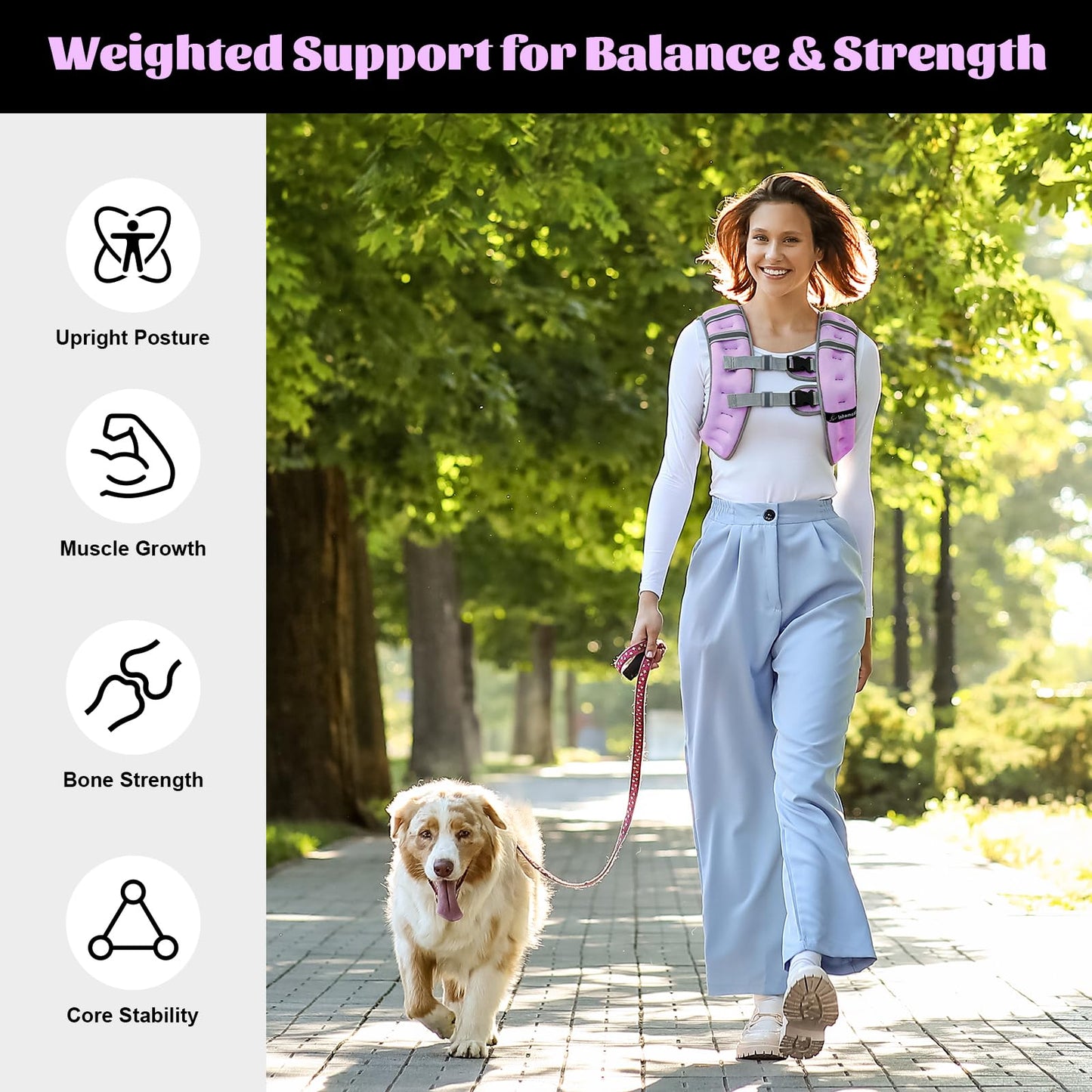 Weighted Vest Weight Vest for Men Women Kids Weights Included with Reflective Stripe, Body Weight Vests Adjustable for Running, Workout, Jogging, Walking
