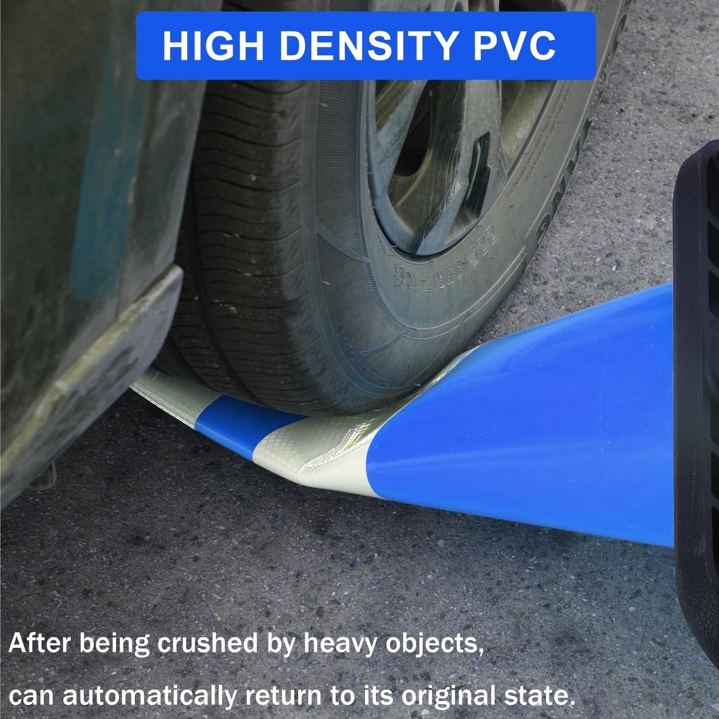 OrangeStar 28" Traffic Cones 8-Pack Blue Safety Cones with Reflective Collars, Heavy Duty Base for Construction, Parking Lot, Road Work, Flexible PVC, Indoor & Outdoor Use
