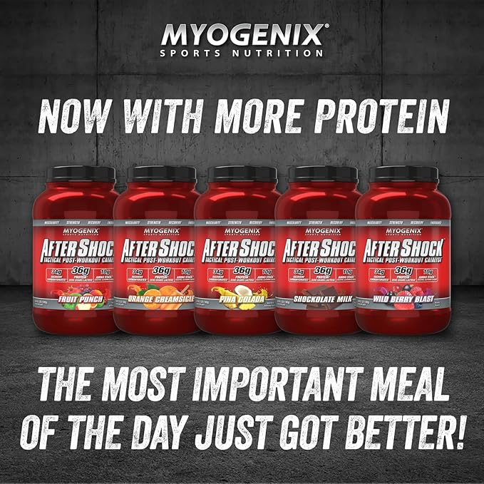 Myogenix Aftershock Post Workout ??Muscle Growth Whey Protein Powder ??Speeds Up Muscle Growth and Recovery ??Supports Joint Health and Replenishes Glycogen ??Fruit Punch, 3 lbs