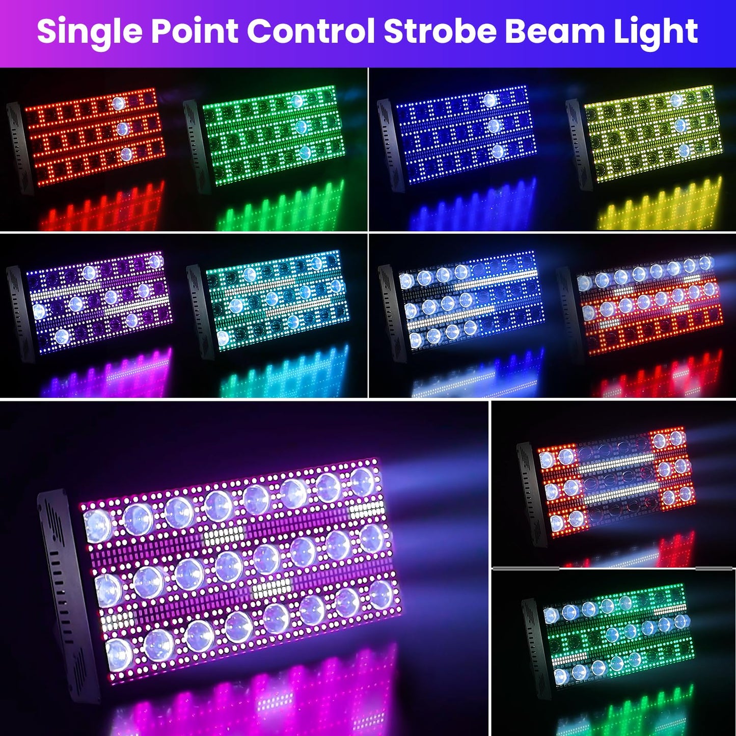 Betopper LF2405 300w Matrix Beam LED Strobe Effect Lights，Stage Lights Wash LED Strobe Light, Super Bright Large Flash Stage Lighting, DMX Dj Strobe Lights for Parties Club Disco Xmas etc