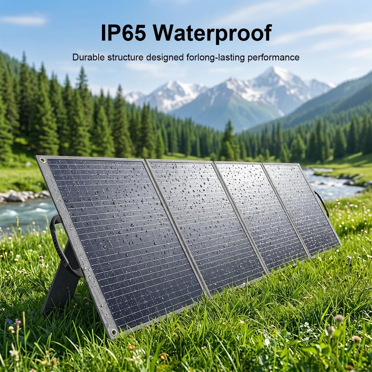 SolarPlay 200W Portable Solar Panel IP65 Waterproof Design, 19.8V Foldable Solar Panel (12.24lb), 25% High-Efficiency Monocrystalline Solar Cell, IP65 Waterproof for RV, Camping, Home Backup
