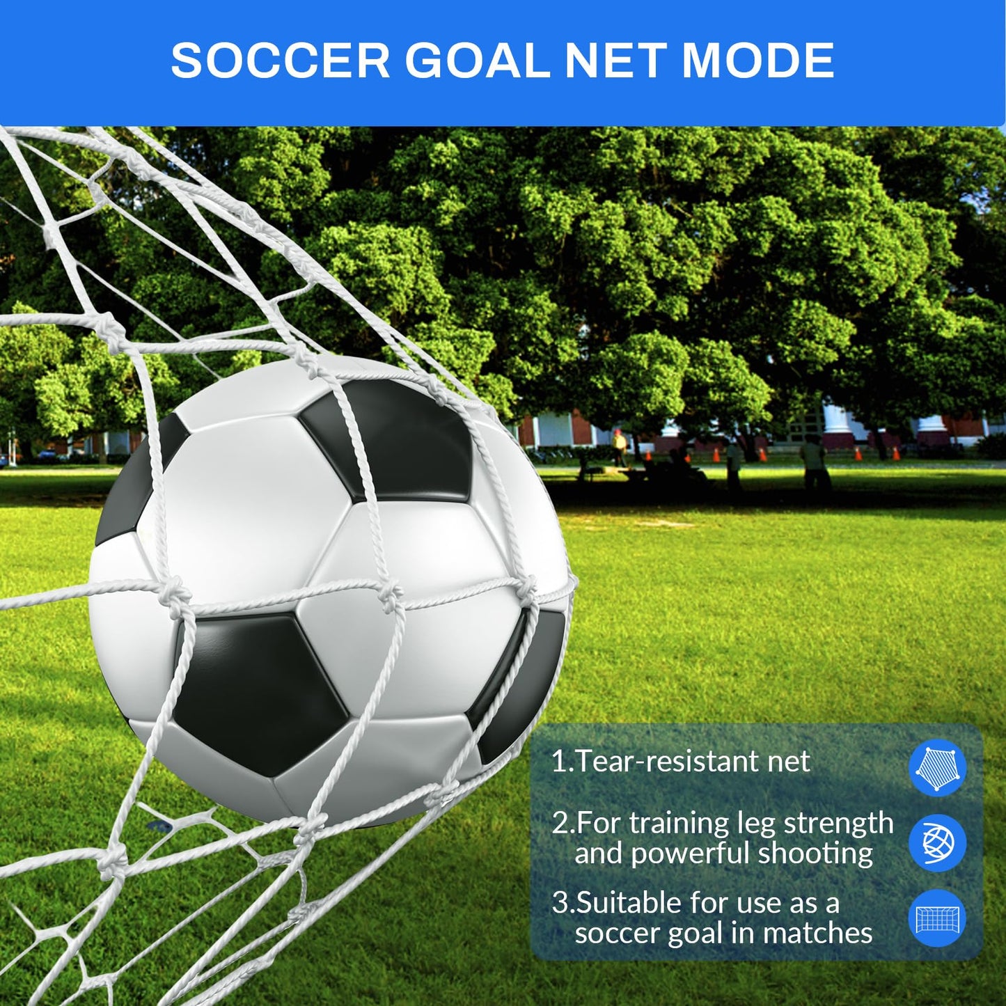 Soccer Goal 3-in-1, Tear-Resistant Target/Rebound Net, Precision & Corner Kick Training for Kids Teenagers Ball Control 6x4FT