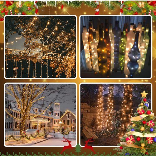 Heyworld Slow Twinkle Lights, 20 Led Soft Twinkling Mini Christmas String Lights on White Wire Cord, UL Approved 7 Ft,Connect Up to 100 Sets, Indoor Outdoor Use, Warm White