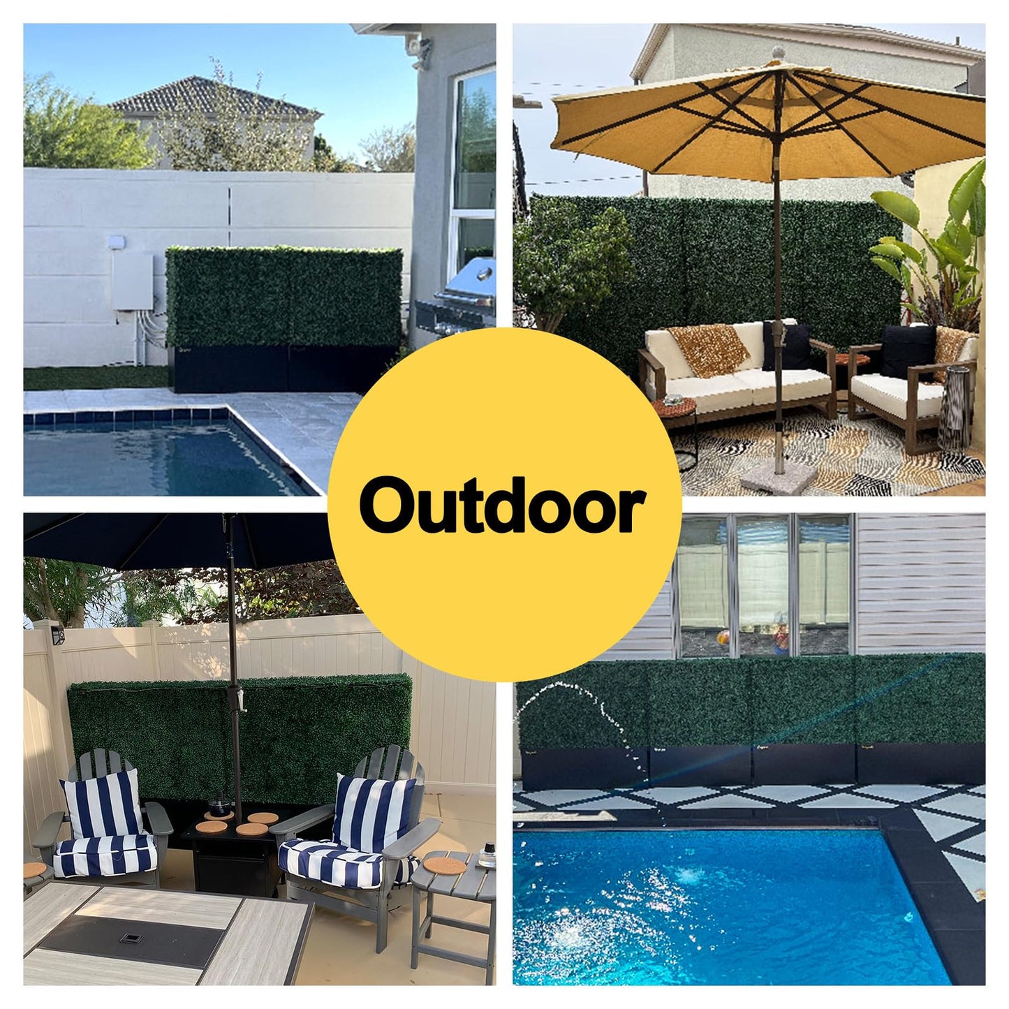 Artigwall Artificial Hedge Wall, Boxwood Grass Panels with Planter, Fake Greenery Divider Fence for Outdoor Patio,60Lx48Hx14D