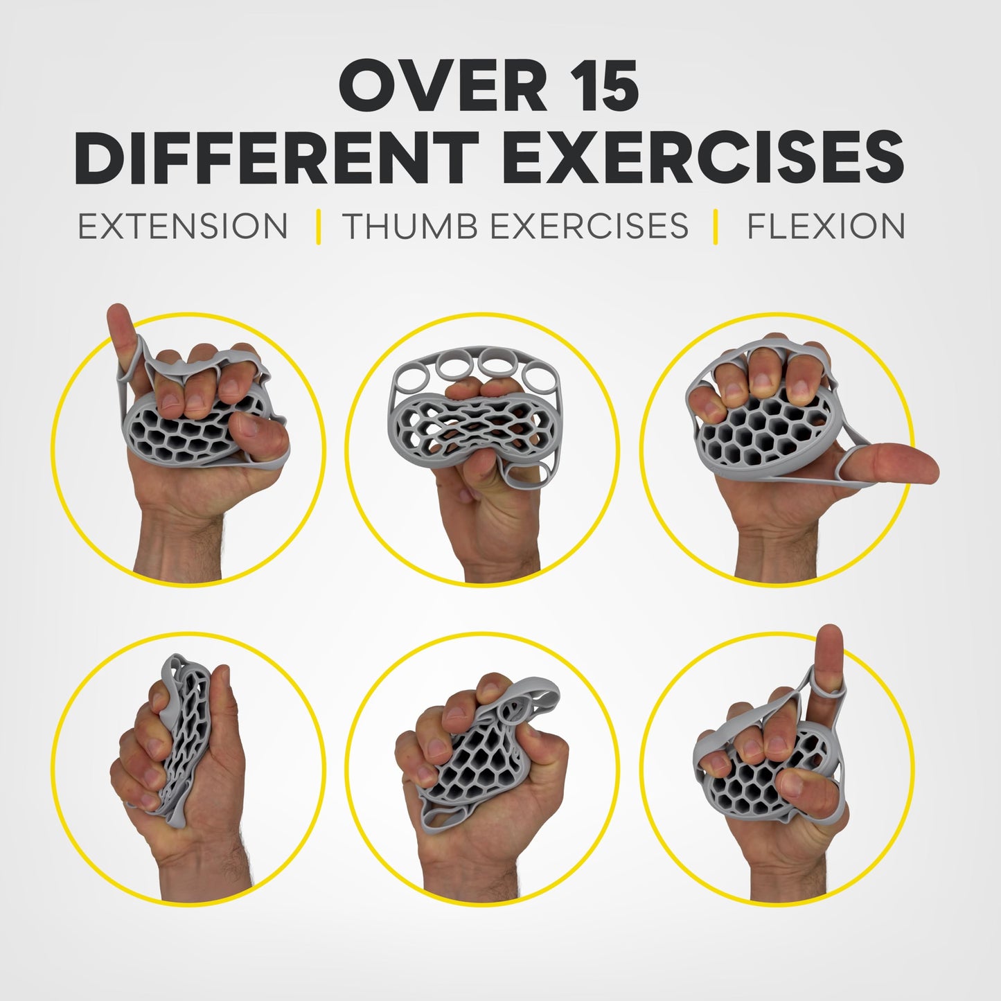 LIONTEK TEKGRIP Hand Grip Strengthener & Finger Exerciser, Dual-Action Grip and Extension Trainer with 3 Progressive Resistance Levels (TEKGRIP 3 Piece Set)
