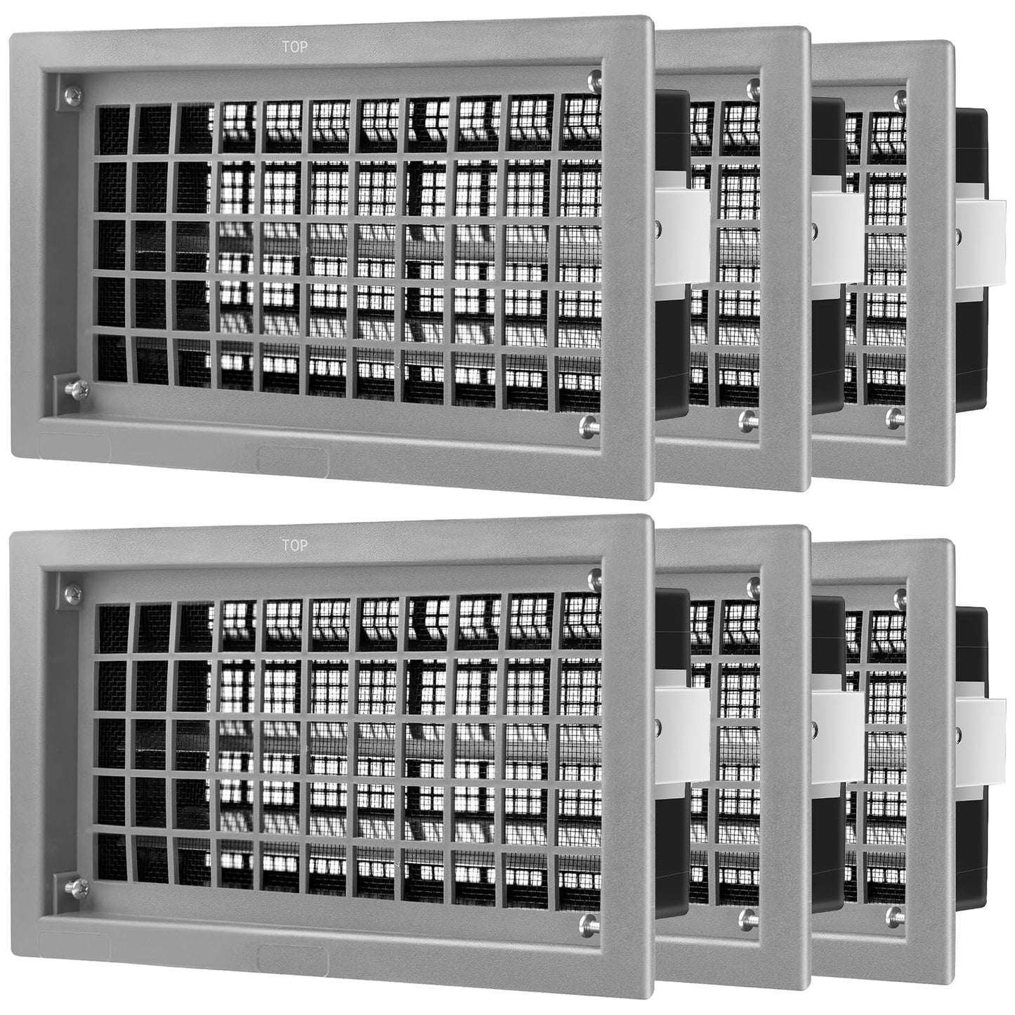 ZXQDRE Foundation Vent for Crawl Space Automatic, 8x16 Inch Auto Open/Close Foundation Vent Cover for Freeze Protection & Energy Saving | Easy Install Crawlspace Vents Replacement (Gray, 6 Pack)