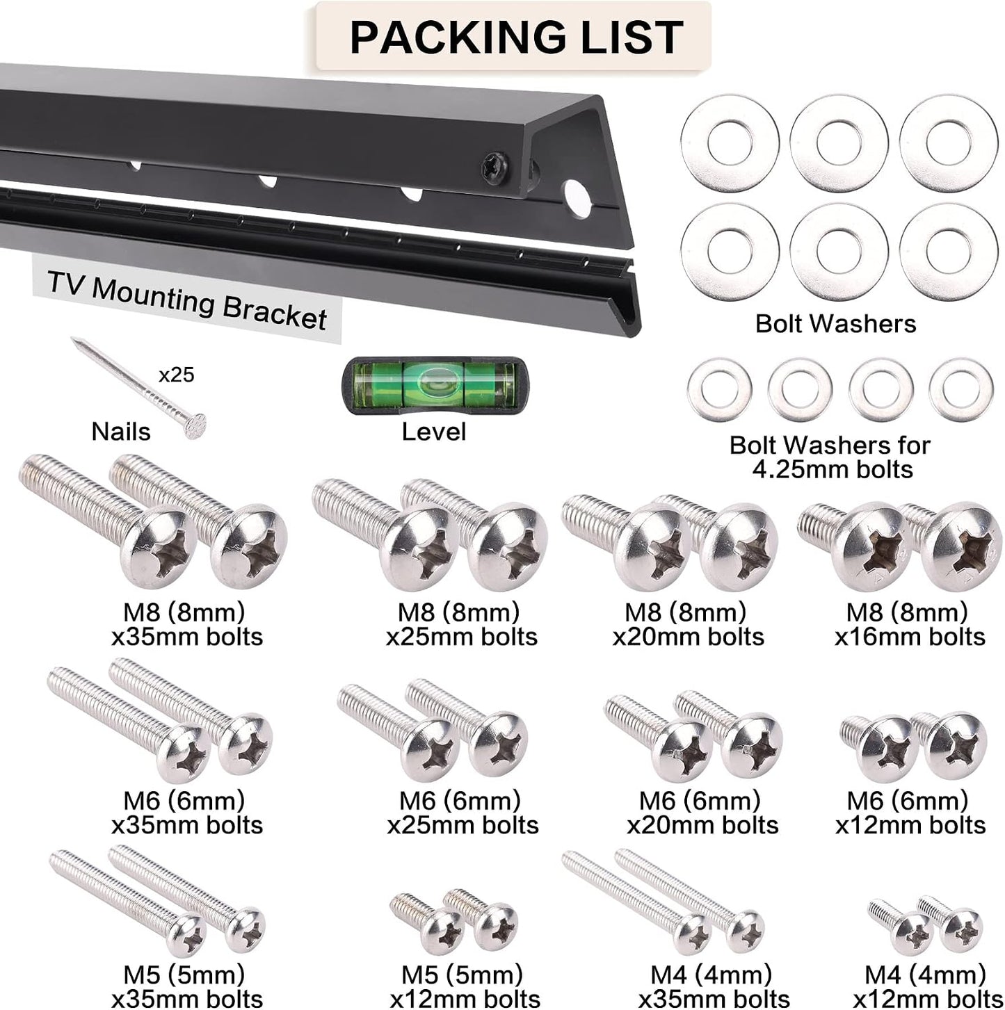 KAMIWI 22-55 Inch 100 lbs, No Drill Drywall TV Mount, No Stud TV Wall Mount for Most Brand TVs up to Easy Install No