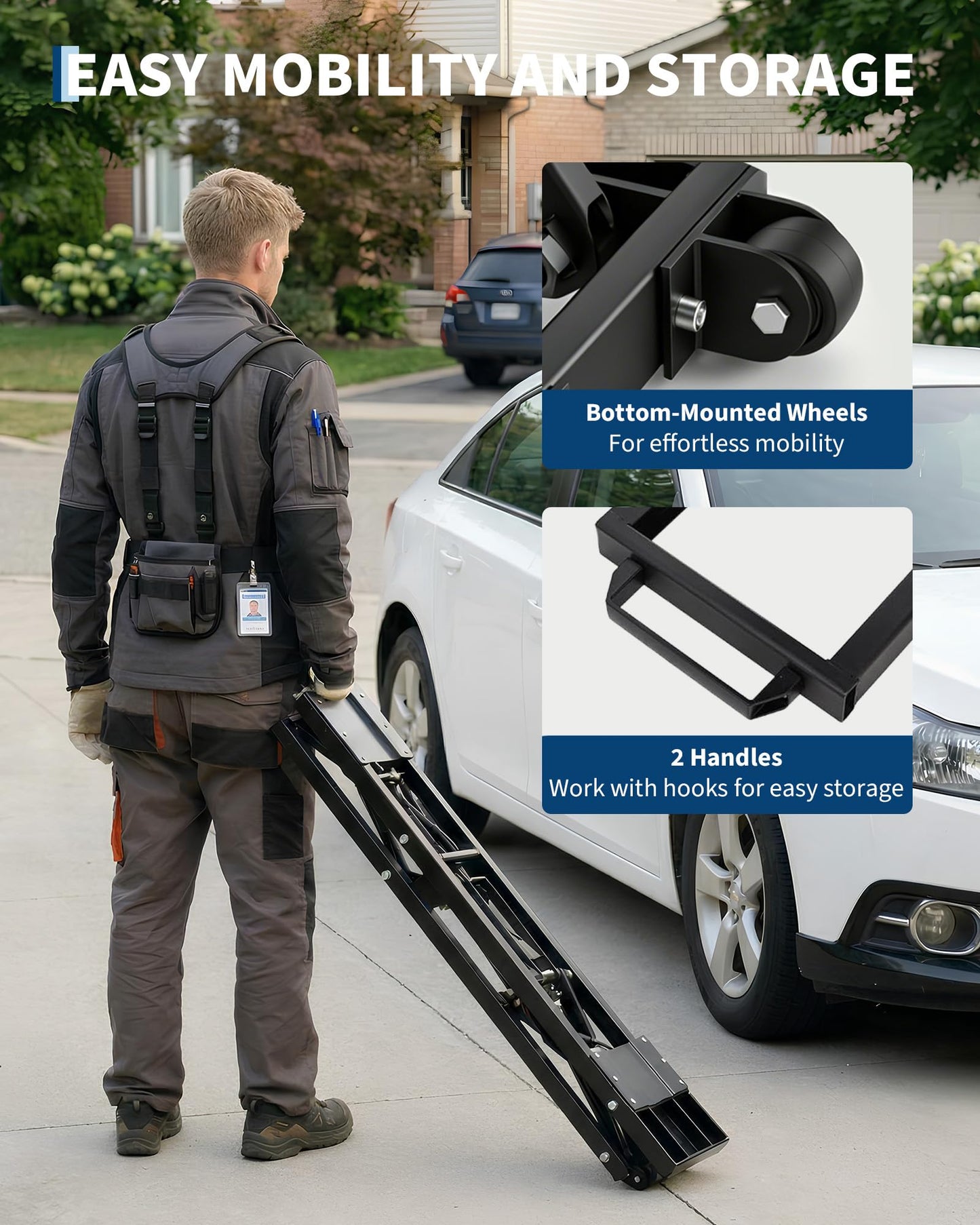 Garvee 5000 LBS Portable Car Lift, Heavy Duty Carbon Steel Truck Lift with 26.8" Max Lift Height, Adjustable Scissor Lift for Cars, SUVs & Light Trucks