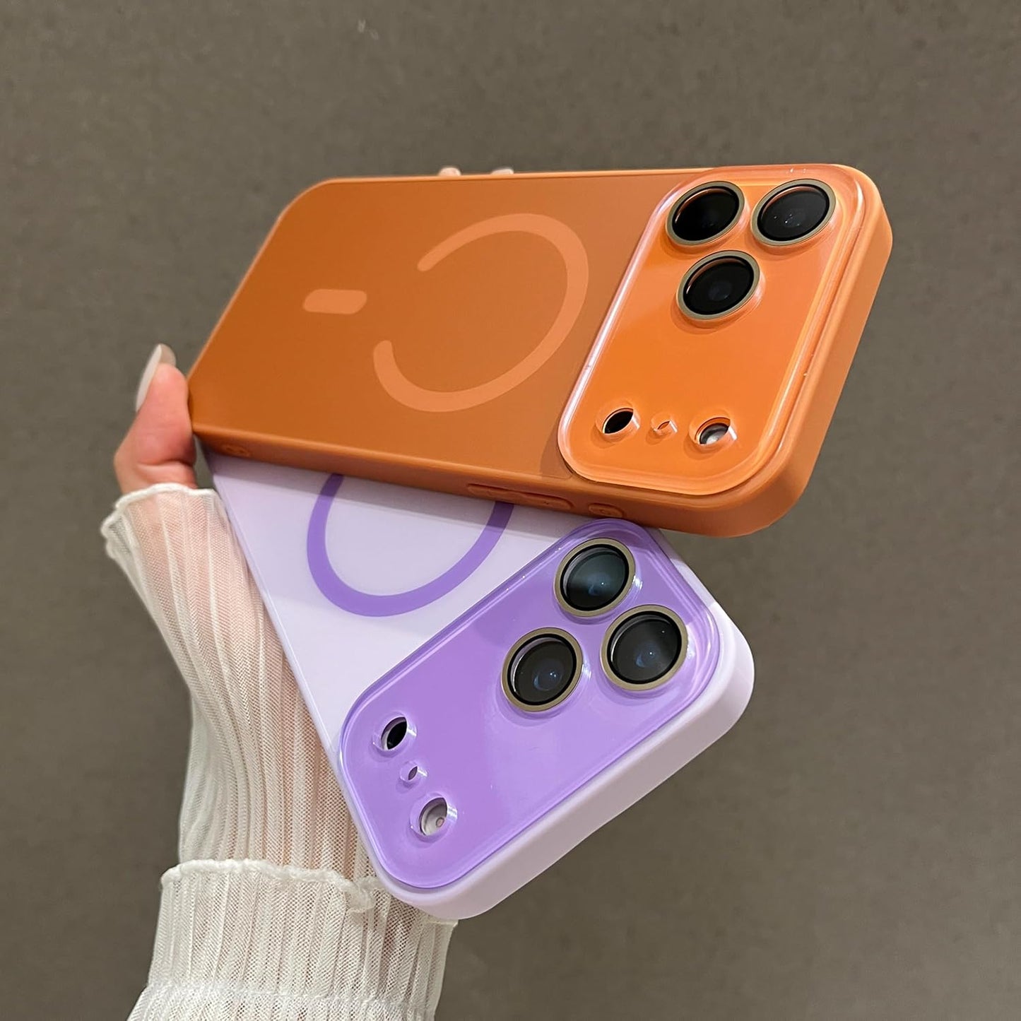 Caseative 17 Crystal Camera Lens Protection Candy Color Magnetic Case for iPhone, Compatible with MagSafe Wireless