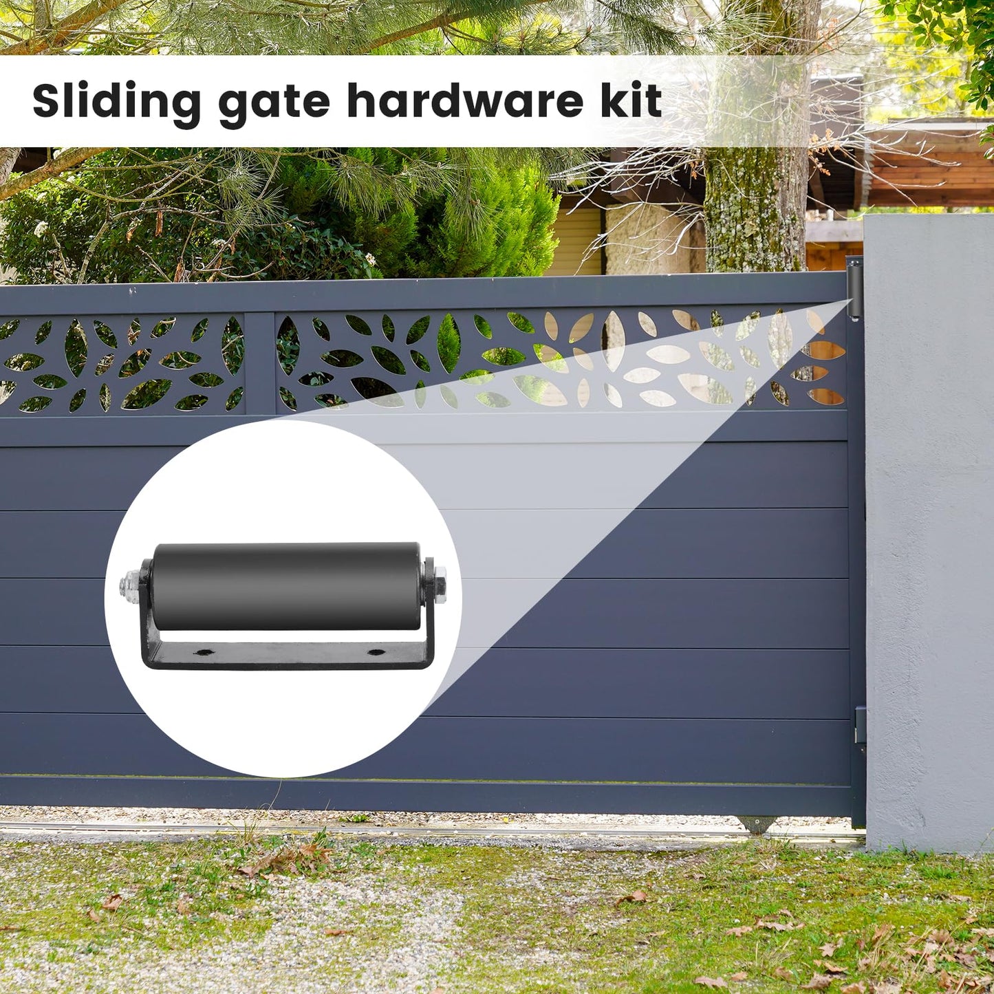 6" Gate Roller Guide,Sliding Gate Hardware with C-Sliding Gate Brackets,Sliding Gate Kit,Heavy Duty Sliding Gate Rollers,Rolling Gate Hardware Kit (2 Pack)