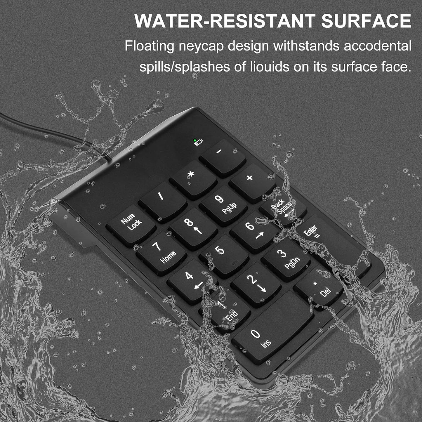 DFCROMI 10 Numeric Keypad for Laptop, Key USB Keypad, Portable Ultra Slim Mini Numpad External Numbers Keyboard Pad