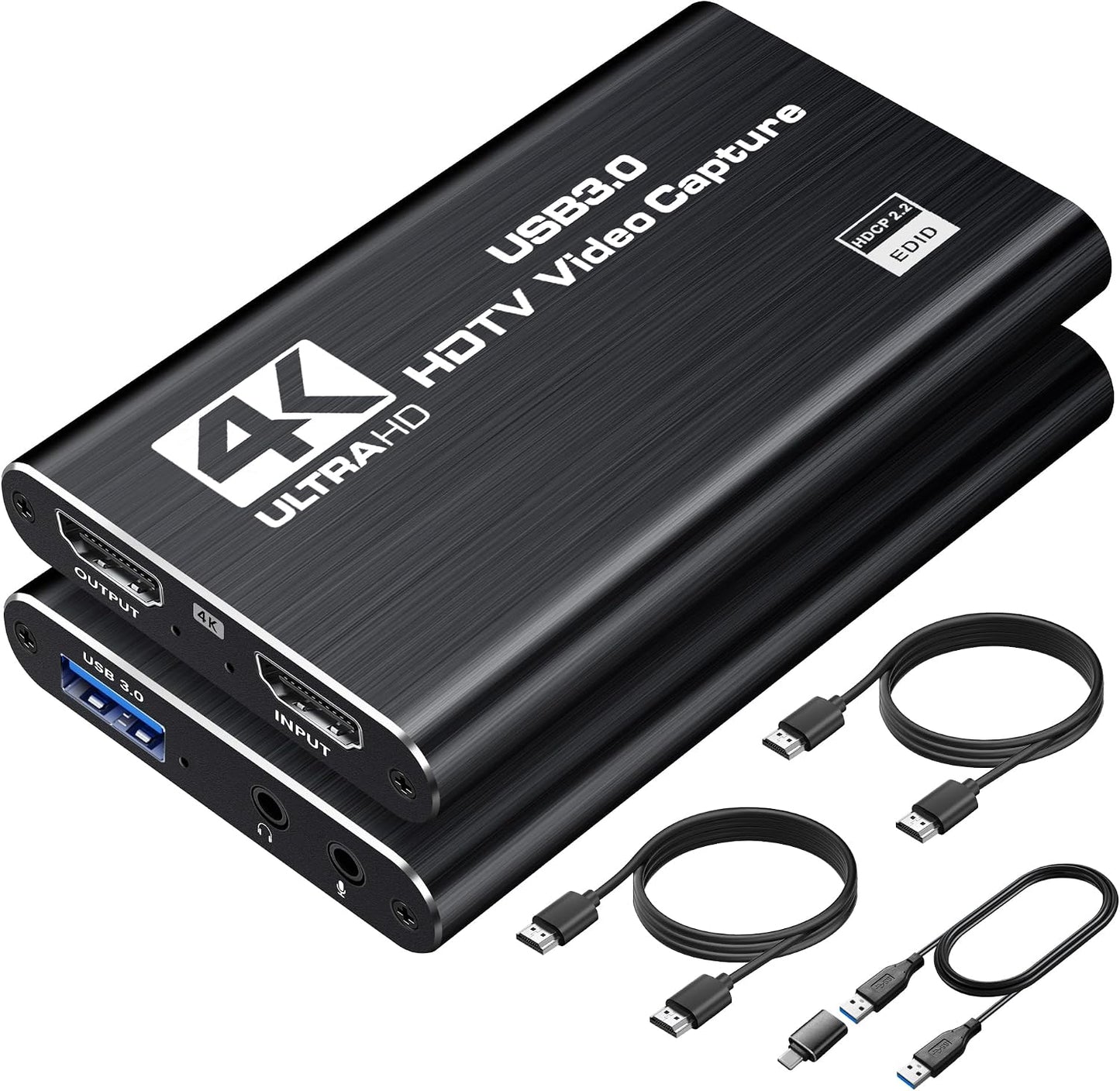 avedio links 4K 1080P 60FPS 3.0/Type-C 4K 2pcs PS5/PS4/Switch/Xbox/PC/Camera/OBS HDMI Capture Card for Streaming, USB