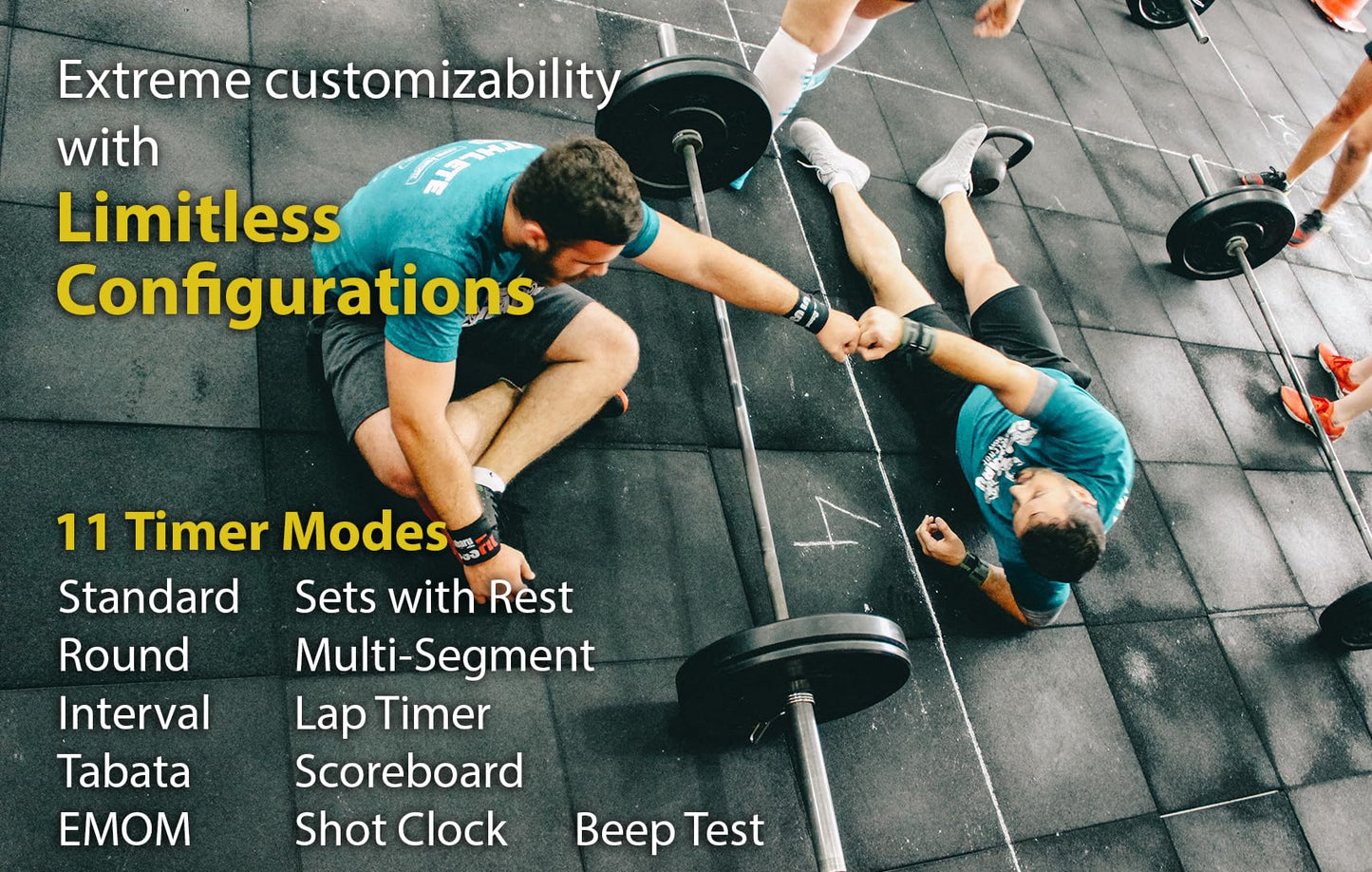 GymNext Flex Timer - Gym Edition - Bluetooth App-Controlled Wall Mounted 23" LED Gym Clock with Large 4.0" Digits for Crossfit, Tabata, HIIT, EMOM, MMA, Boxing, Interval Training, Circuits, Workouts