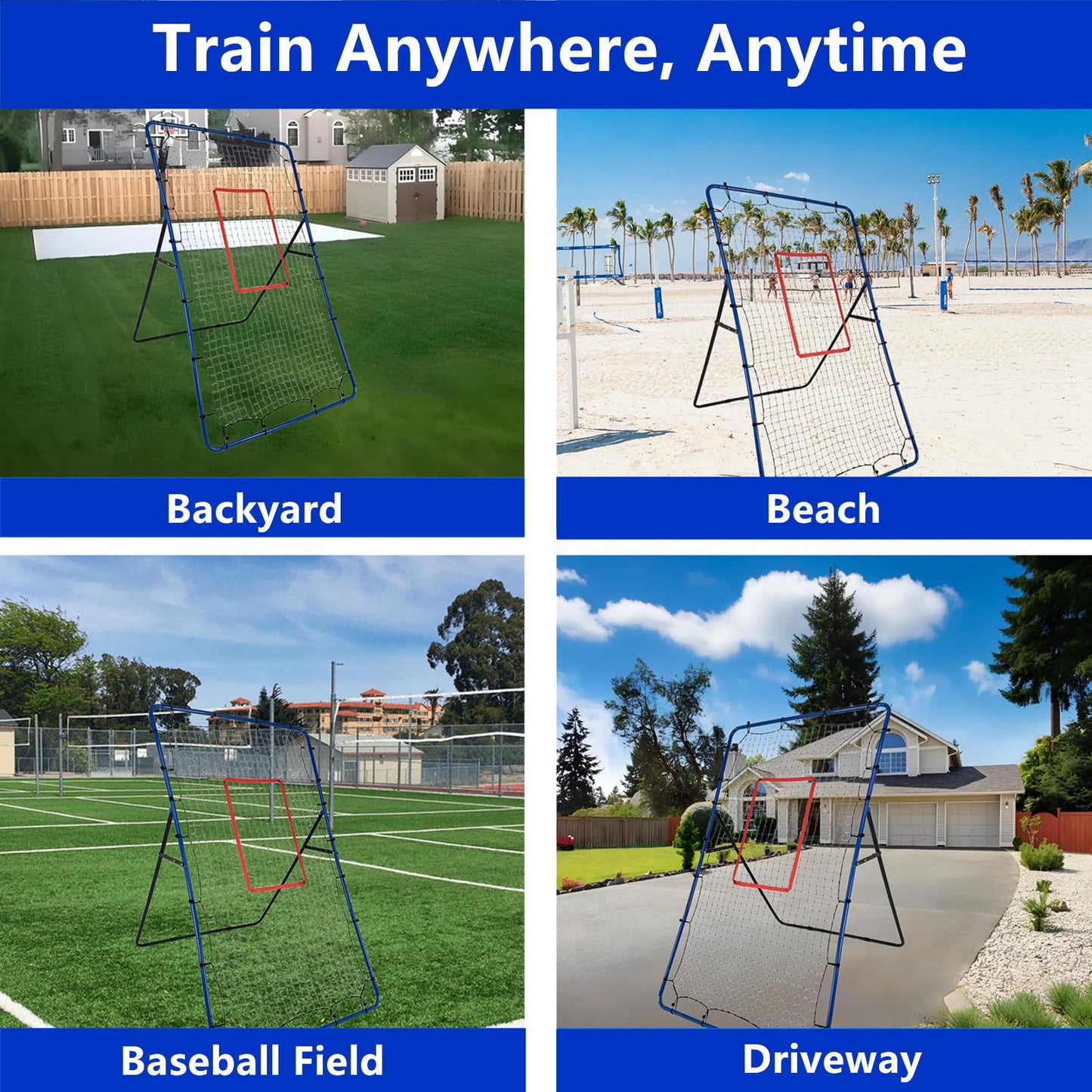 Volleyball Rebounder Net,7x4FT Volleyball Practice Net with 5 Adjustable Angles, Bounce Back Training Equipment for Bumping & Spiking, Lacrosse Baseball Soccer Trainer for Backyard