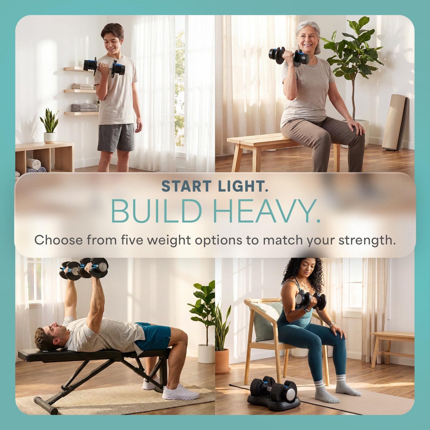 LifePro Powerflow Plus Adjustable Dumbbell Set of 2 with Rack – 5 to 25 lb Pair, Quick-Adjust Dial, Anti-Slip Grip, Space-Saving Hand Weights for Men & Women for Home Gym Strength Training
