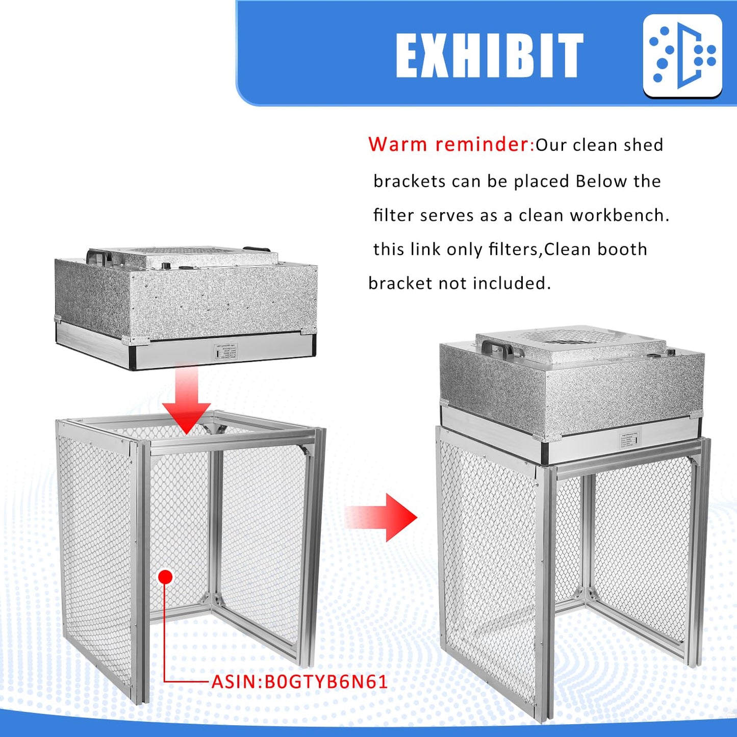 FFU HEPA H14-Filter Laminar Flow Hood Updated FanFilter Unit（Include HEPA Filter）100/ISO Class 5 Cleanroom/Laboratory/Cleanroom/Mushroom Room, Laminar Air Flow Hood(22.6"x22.6"110V)