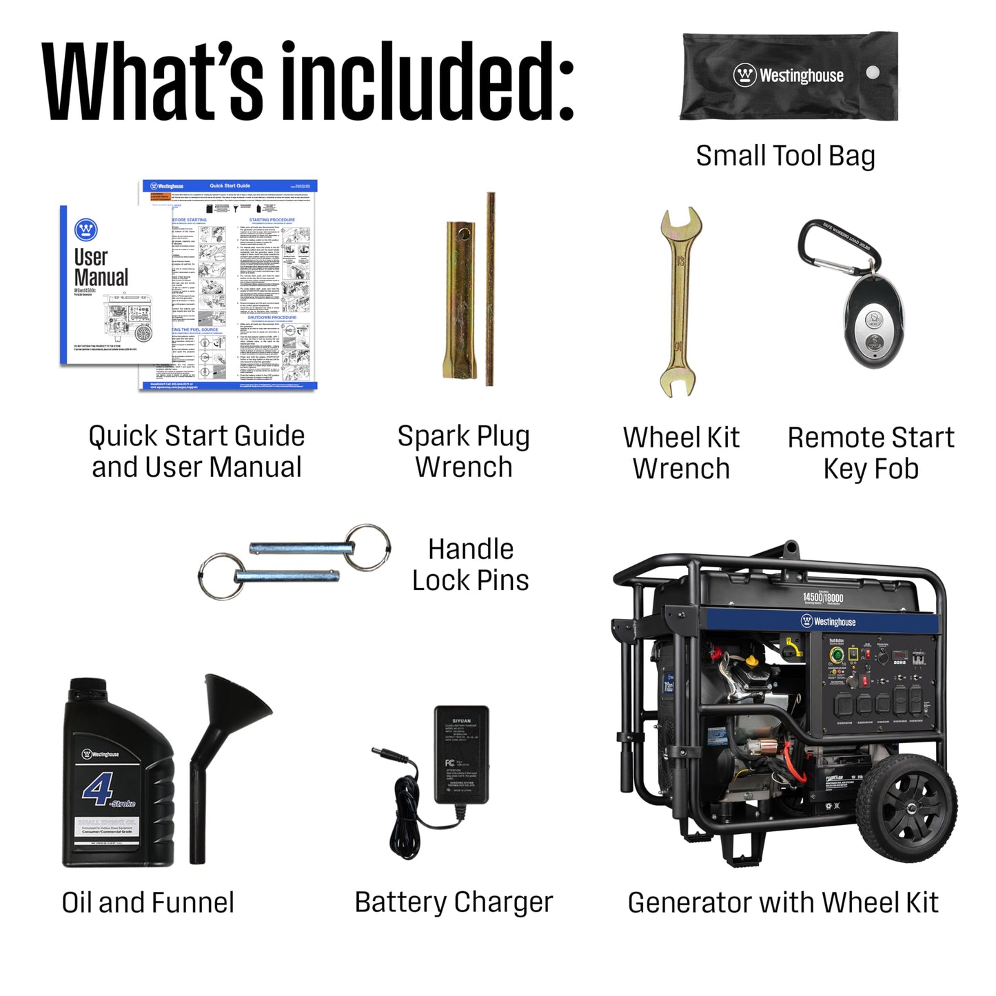 Westinghouse 18000 Peak Watt Home Backup Portable Generator, Remote Electric Start, Transfer Switch Ready 30A & 50 Outlets, Gas Powered, CO Sensor
