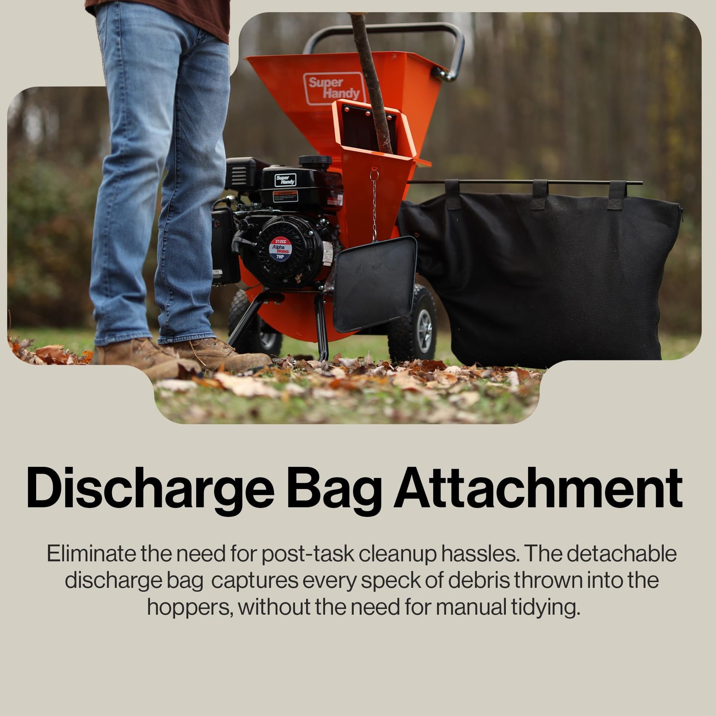 SuperHandy Wood Chipper Shredder Mulcher Ultra Heavy Duty 7HP 3 in 1 Multi-Function 3" Inch Max Capacity (Amazon Exclusive)