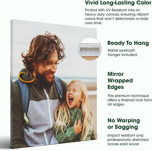 BuildASign Custom Canvas Prints - Personalized Photo Wall Art for Home Decor | Ready to Hang (12" L x 12" W x 1.5" D)