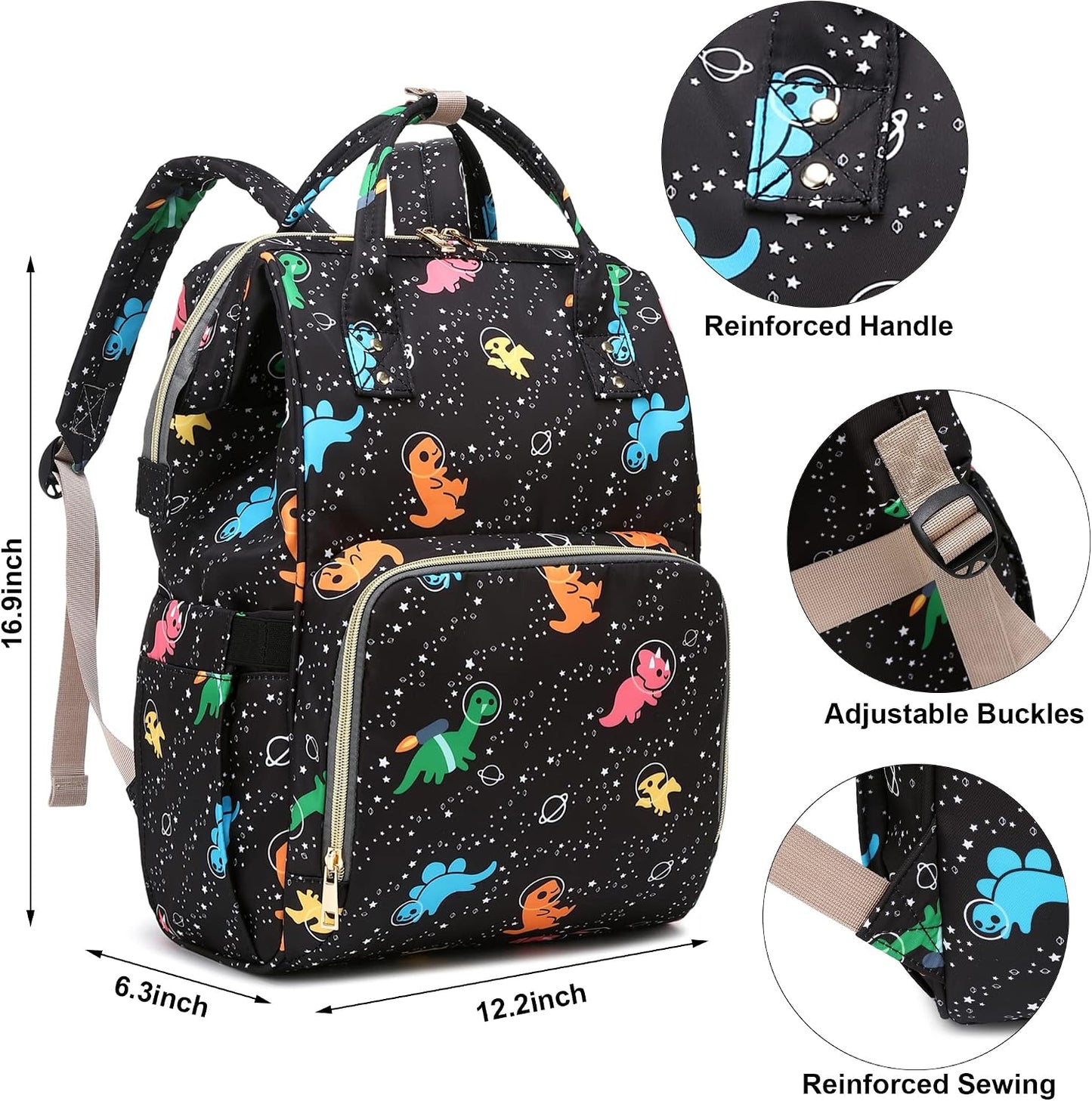 Xunteny Backpack, Backpack 15.6 Inch Backpacks Dinosaur Women Laptop College School Bookbag Computer for Work Business