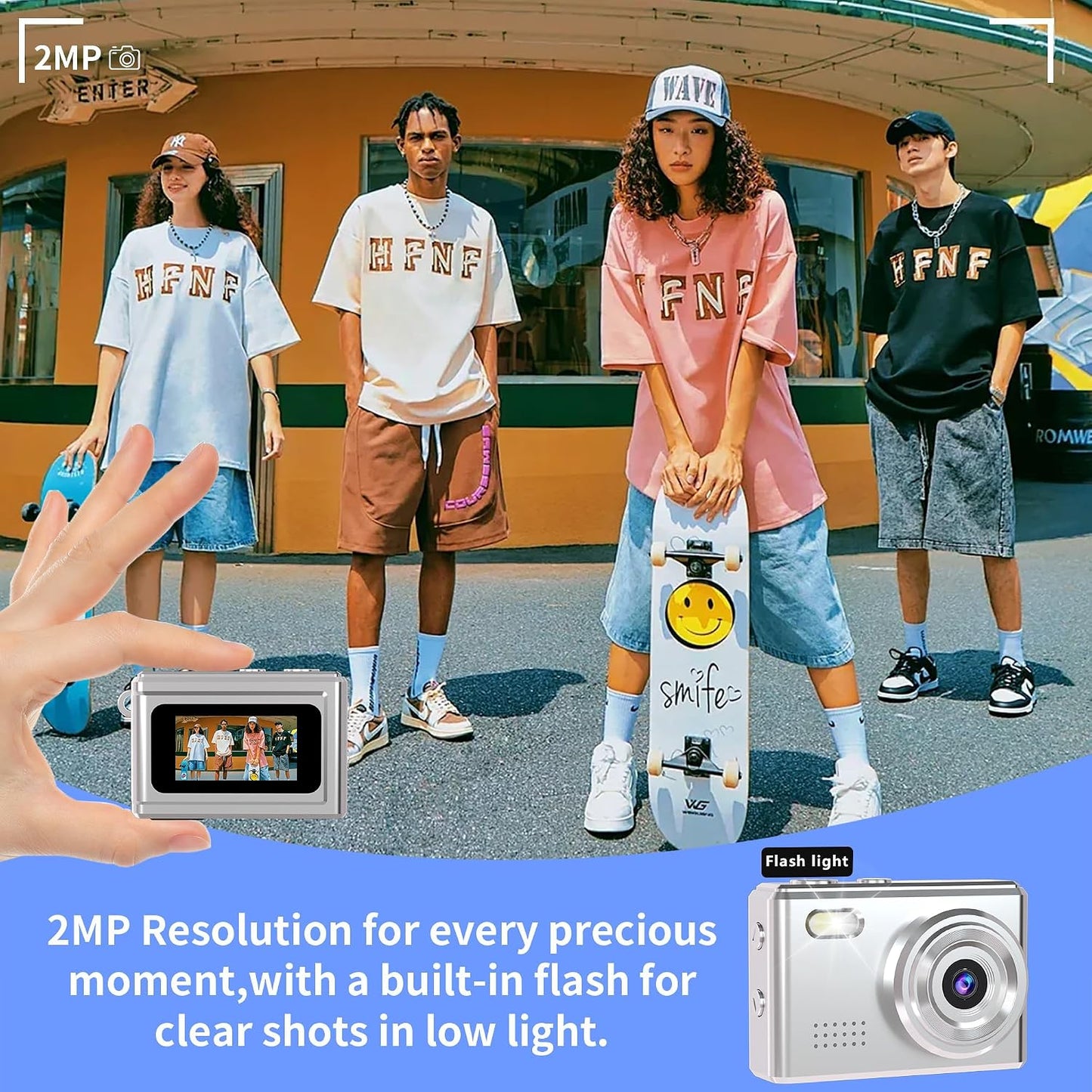 Lenane Camera-1080P 0.96" 16GB Mini Keychain Mini Retro Digital Camera with Screen Card,Portable Video Recorder