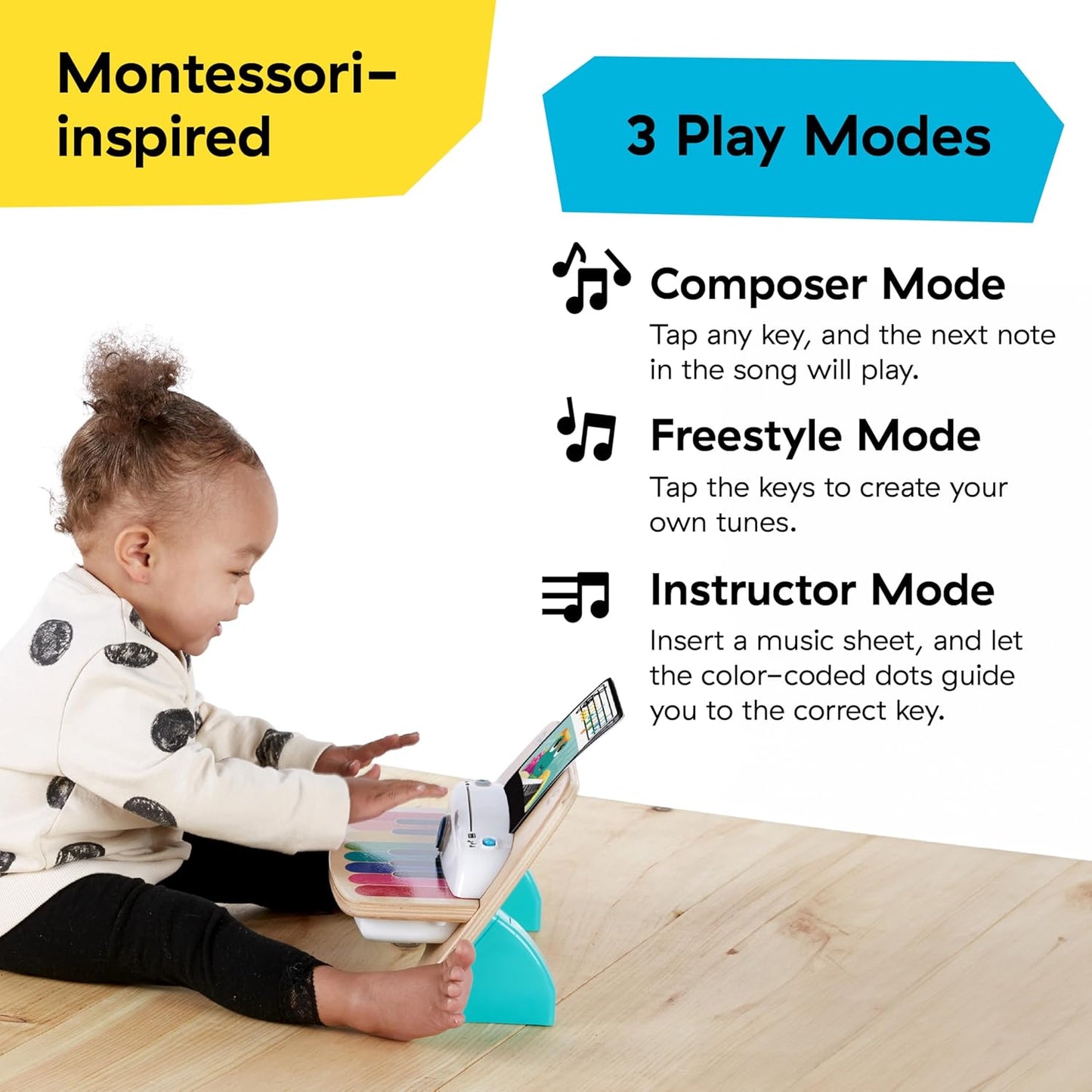 Baby Einstein Magic Touch Piano - Wooden Musical Toddler Toy for Ages 6 Months & Up