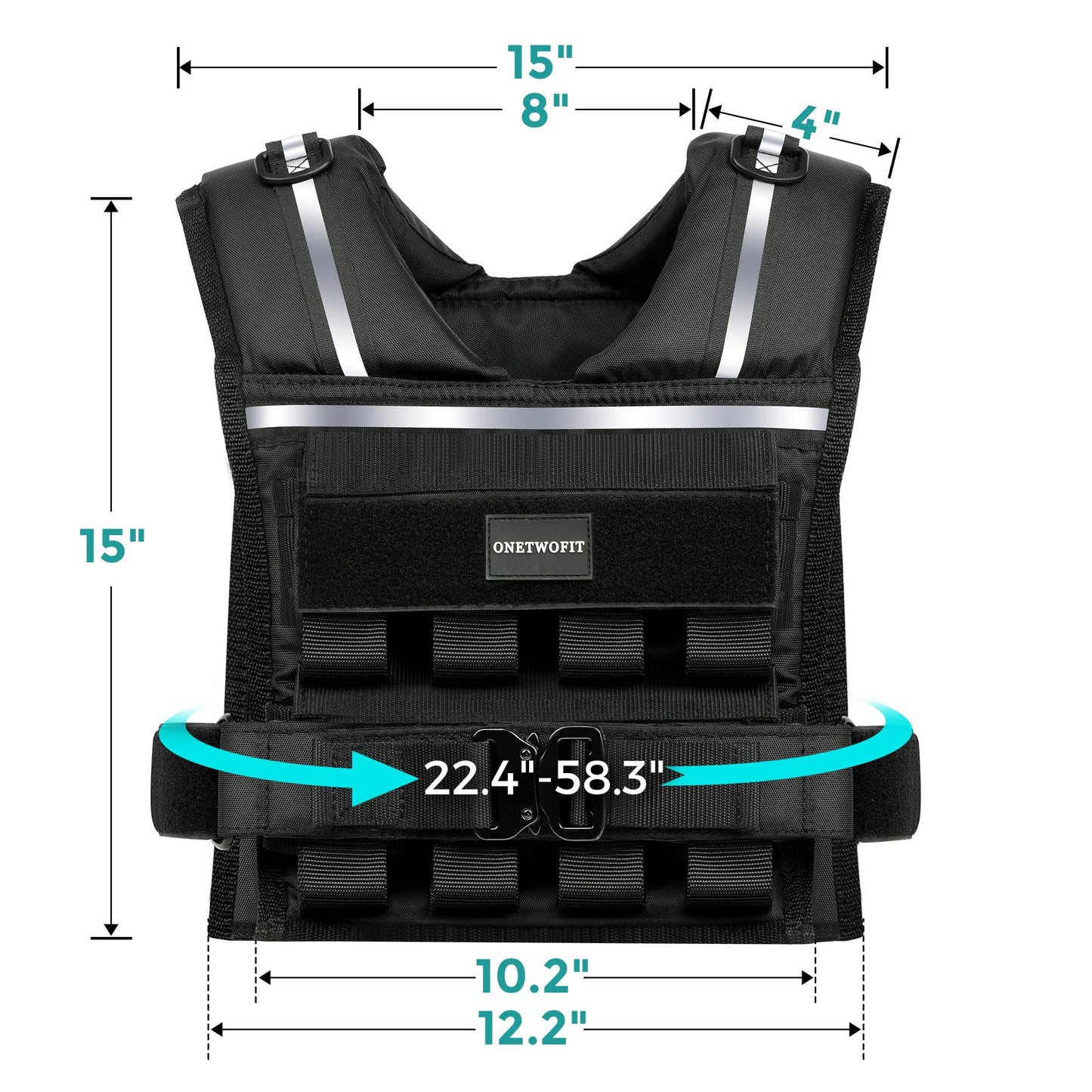 35lb/45lb Weighted Vest Men , Adjustable Rucking Vests for Walking with Reflective Stripe, 1.2" Ultra Thick Shoulder Padding Strength Training Workout Vest for Running GYM Home, Detachable Iron Weights