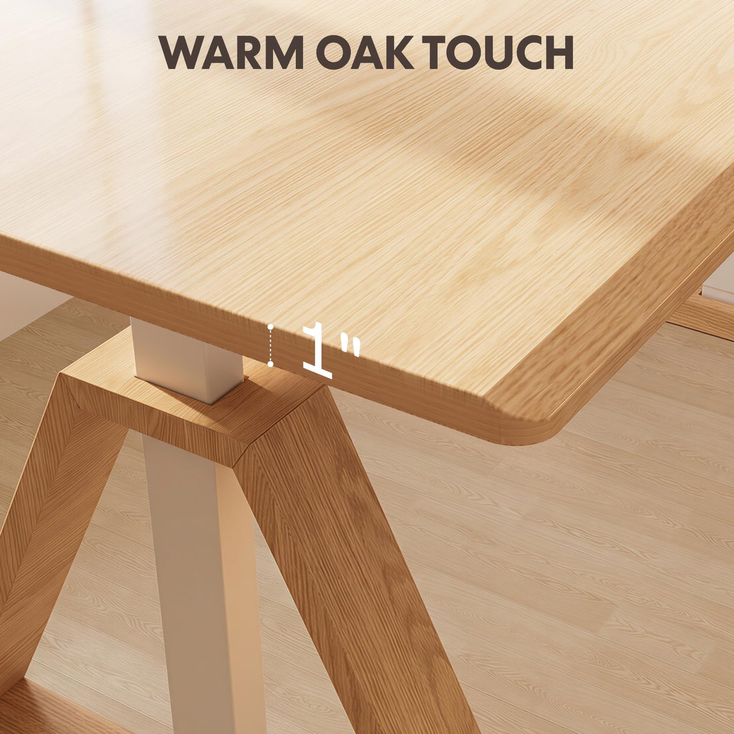FLEXISPOT 55 x 28 Inch Oak Executive Standing Desk, Dual Motor Electric Height Adjustable Desk, Japanese Minimalist Style Desk for Home Office and Writing, 222 LBS, Natural
