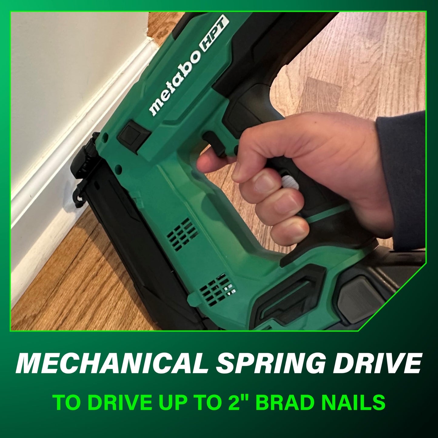 Metabo HPT 18V MultiVolt Compact Cordless Brad Nailer Kit, 18 Gauge Nailer with Power Tool 2.0Ah Lithium Ion Battery, Drives 5/8" to 2" Brad Nails, 700 per Charge, NT1850DG