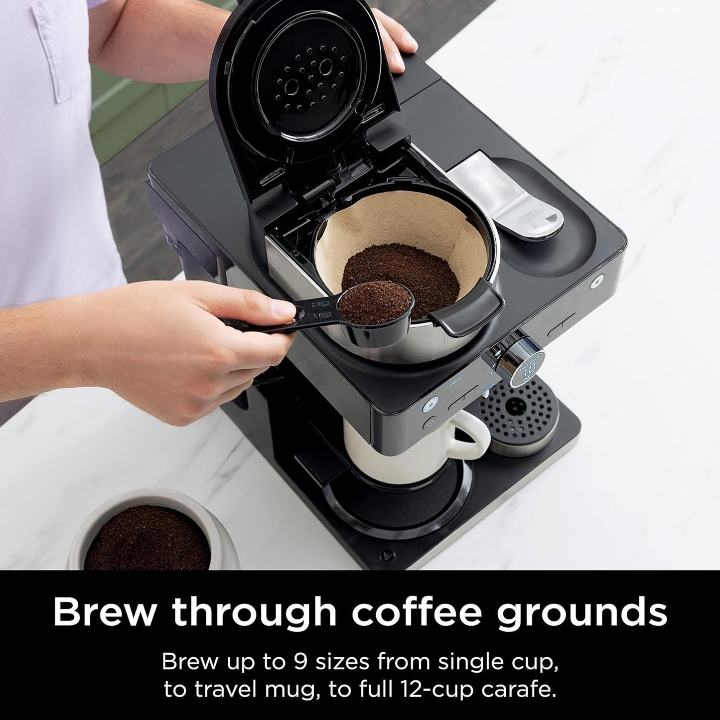 Ninja Espresso Maker - 3 Brew Styles, Single-Serve & Nespresso Compatible - Built-In Frother, Black