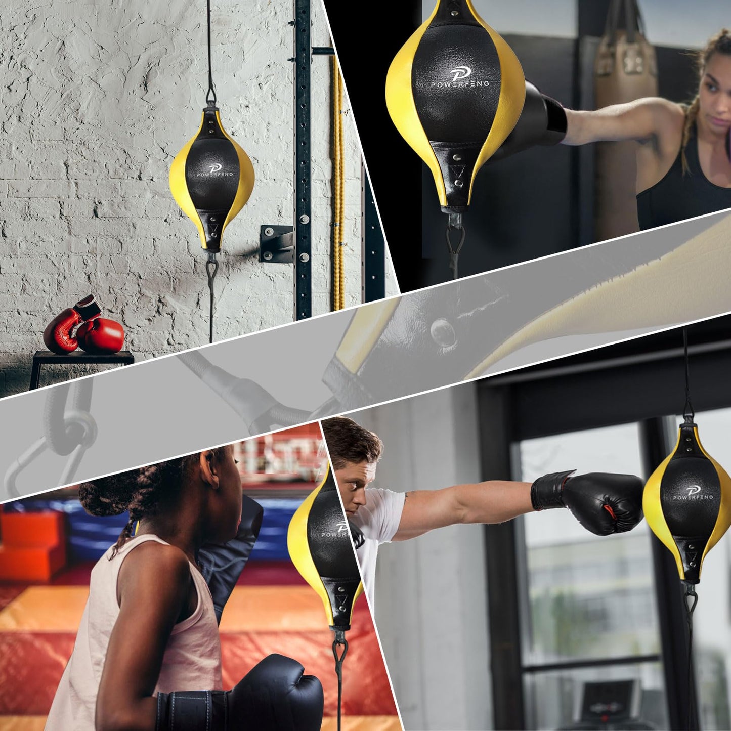 Upgraded Double End Boxing Speed Bag – Reflex Training Ball for Hand-Eye Coordination, Agility & Reaction – Home or Gym Workout