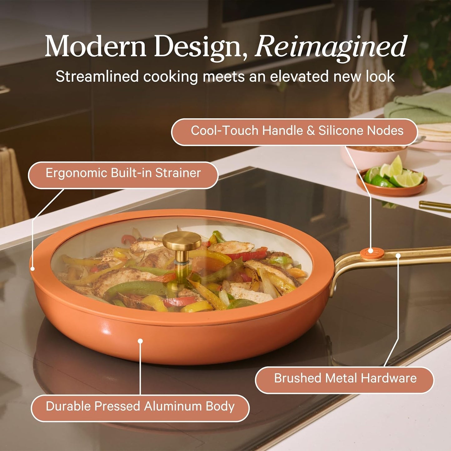 Our Place 17-Piece Complete Cookware Set - Nonstick Ceramic Fry Pans, Saucepans & Stock Pot | Oven Safe to 450°F | Cream