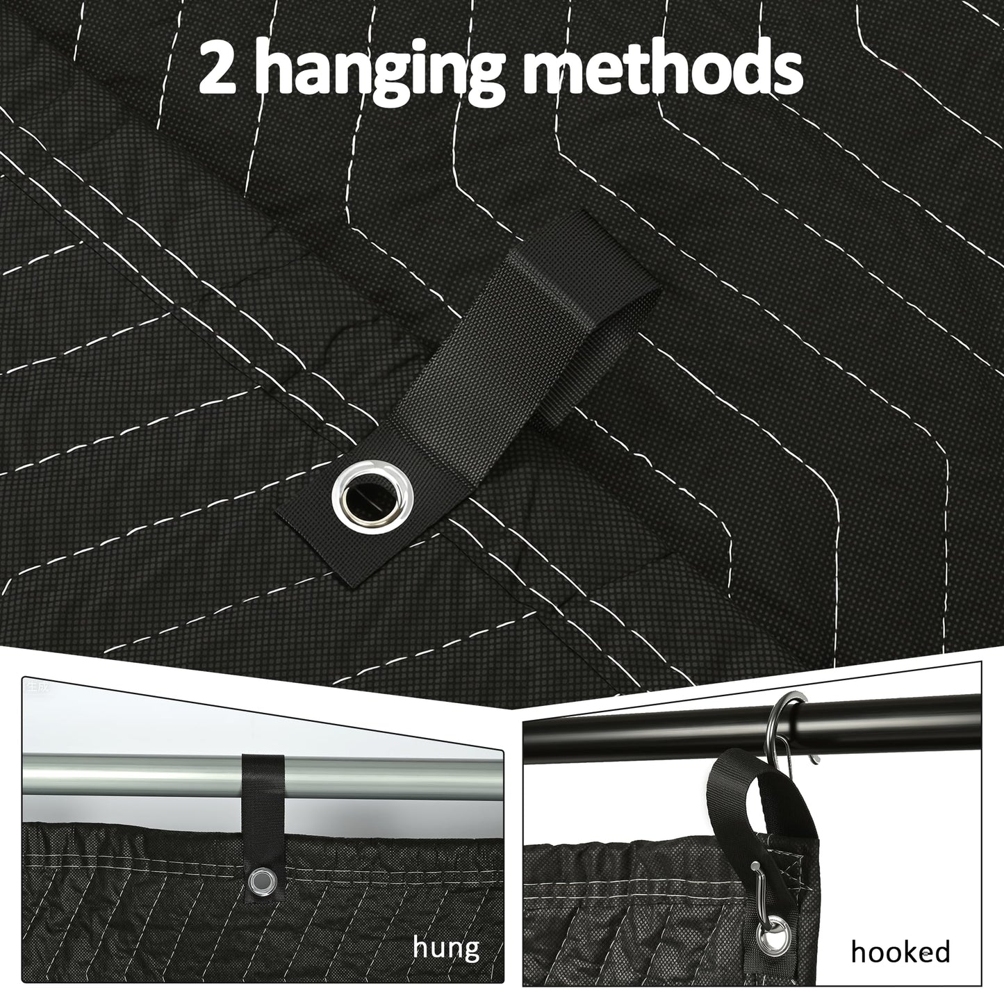 petour Soundproof Blanket for Door 4PCS, 96" x 80" Heavy Duty Acoustic Sound Dampening Blanket with Metal Grommets, Noise Reduction & Light Blocking for Studio, Room, Basement (96" x 80")