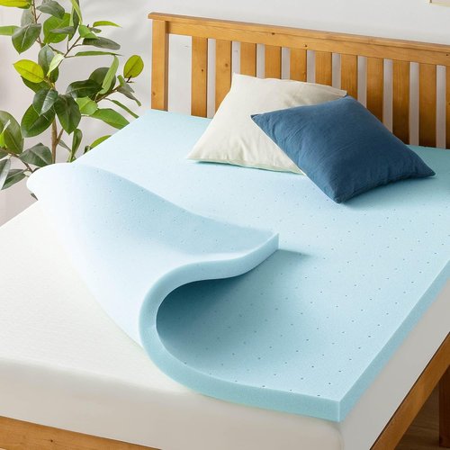 Best Price Mattress 1.5 Inch Ventilated Memory Foam Mattress Topper - Cooling Gel Infusion | Queen Size, CertiPUR-US Certified