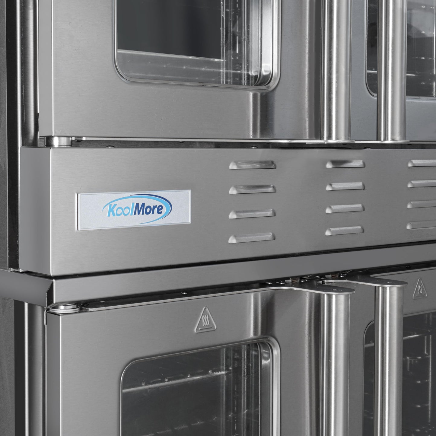 KoolMore 38 in. Full-Size Double Commercial Natural Gas Convection Oven 108,000 BTU With stacking And Casters in Stainless-Steel (KM-DCCO54-NGC)