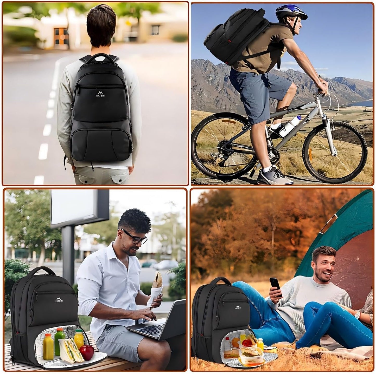 Backpack 17 Inch Backpack Pack Backpacks MATEIN Lunch for Men, Insulated Cooler with Lunch Compartment, Water Resistant
