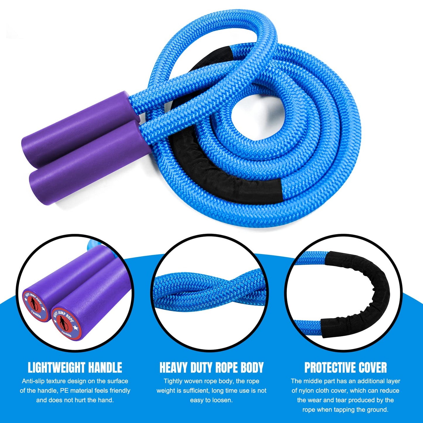 Weighted Jump Ropes with 360 Degree Rotation Handle.1 Inch 2.7LB Heavy Jump Rope for men and women,jump ropes for fitness