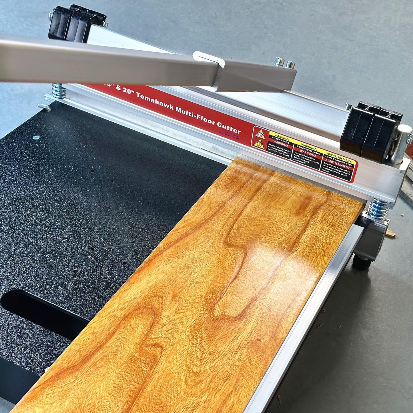 20" Pro Max laminate & Rigid core Vinyl Floor Cutter, Cuts up to 20" Wide and 11/16" (17mm) Thick; How About The Demo? Full cuts Engineered Hardwood; LVP/T, SPC, RVP, VCT, WPC, PVC; Super Powerful!