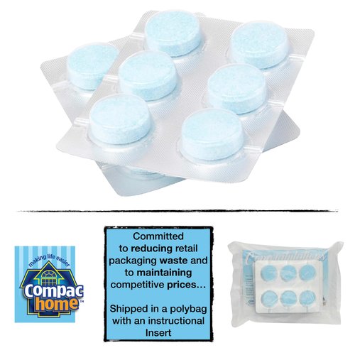 COMPAC HOME Plink Sink Drain Cleaner and Deodorizer, Air Fresheners for Garbage Disposal, Lemon Scented, Home Accessory Cleaning Products for Kitchen and Clogged Drain, 6 Count (Pack of 2), 12 Tablets