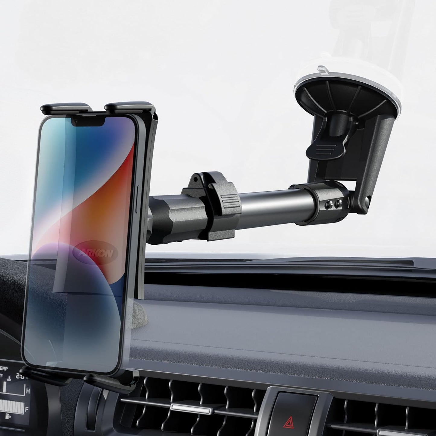 ARKON 7.25 inches Mounts - Phone Mount for Car | Car Phone Holder With Windshield Suction | Secure spring holder