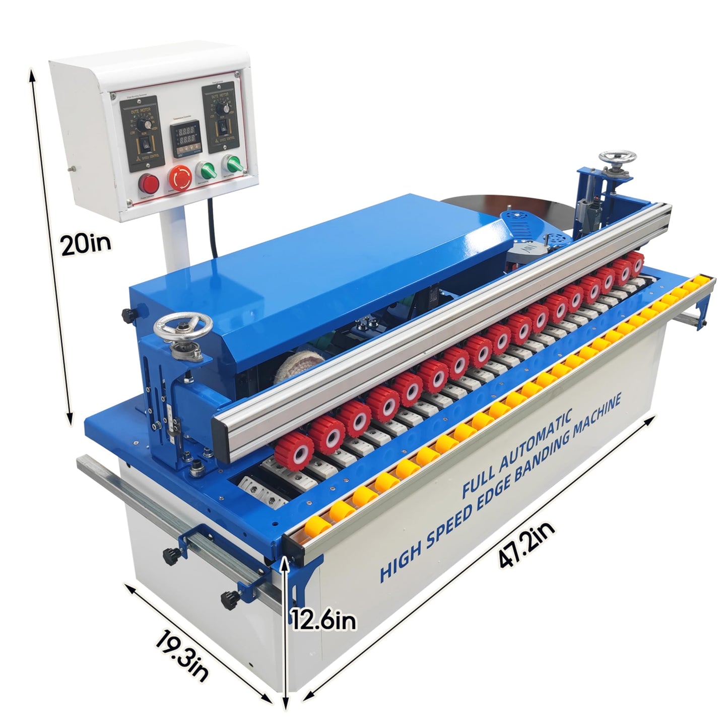 TECHTONGDA Woodworking Edge Bander Automatic Edge Banding Machine for Straight and Curved Edges, No Dust Collection Adjustable Speed 0-6m/min