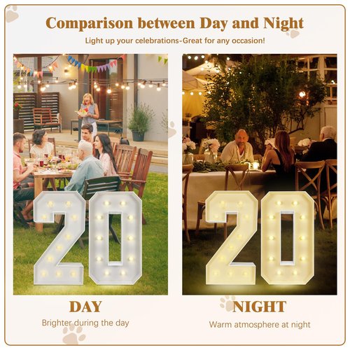 Marquee Light Up Numbers: 3FT Large Decorative Letters Signs for Party Decorations Baby Shower Birthday Wedding Engagement Anniversary, 3 Feet Tall Pre-Cut DIY Foamboard Number 1 - Easy to Assemble