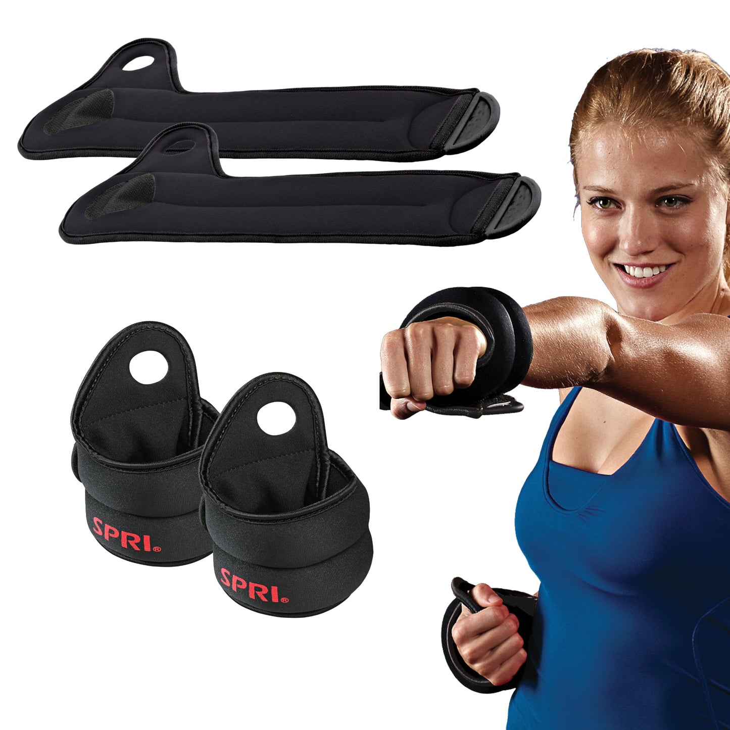 SPRI Thumblock Wrist Weights - Arm Weights Set for Women and Men - Upper Body Conditioning and Endurance Tool - for Home Gym and Fitness Classes - One Size Fits Most - 4lb Set (2lb Each)