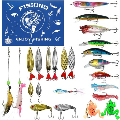 Fishing Advent Calendar 2025 by [Brand Name] - 24 Days of Fishing Lures & Tackle Set | Perfect Xmas Gift for Fishermen