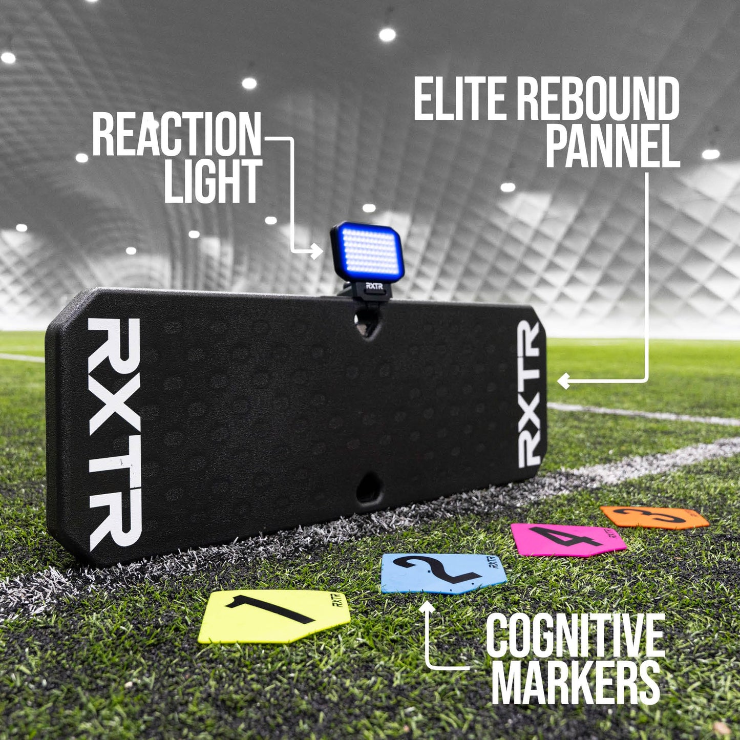 RXTR PRO Coach Soccer Training System - Smart Reaction Light & Soccer Rebound Board with Real-Time Scoring, 17 Pre-Programmed Drills, App-Free Training for All Skill Levels