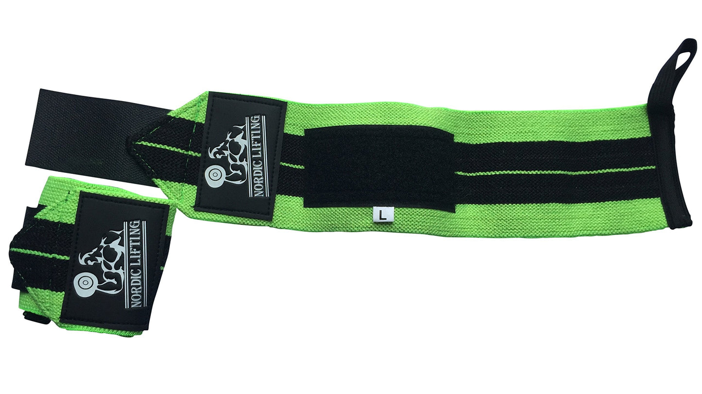 Nordic Lifting Wrist Wraps (2 Pairs) – Adjustable Wrist Wraps with Thumb Loop for Weightlifting, CrossFit & Powerlifting – Gym Essentials Support for Men & Women, Aqua Blue/Aqua Green
