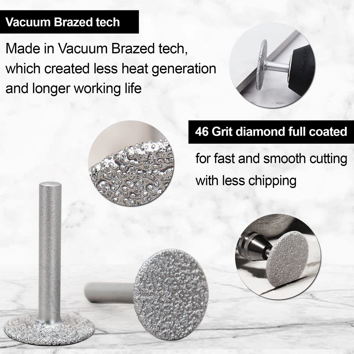 SHDIATOOL Diamond Tile Drill Bits Kit 12pcs, Porcelain Hole Saw Sets, Core Bits Cutter for Drilling Ceramic Marble Granite (6/6/8/20/25/35/50/20MM/2/SDS/HEX/4.5“)
