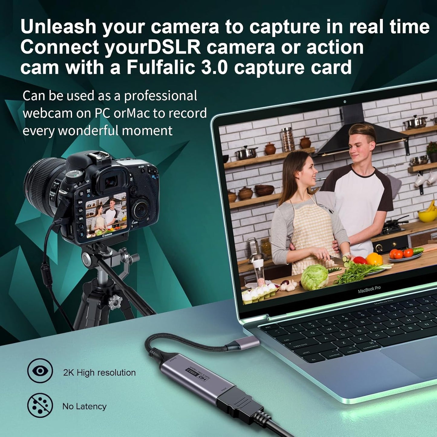 Fulfalic 4K 3.0 1080P 60fps Video Capture Card, HDMI to USB C Capture Card, HD Live and Record Video Audio Grabber